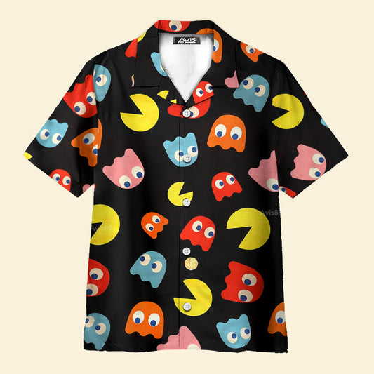 Pac Man Cartoon Pattern - Hawaiian Shirt