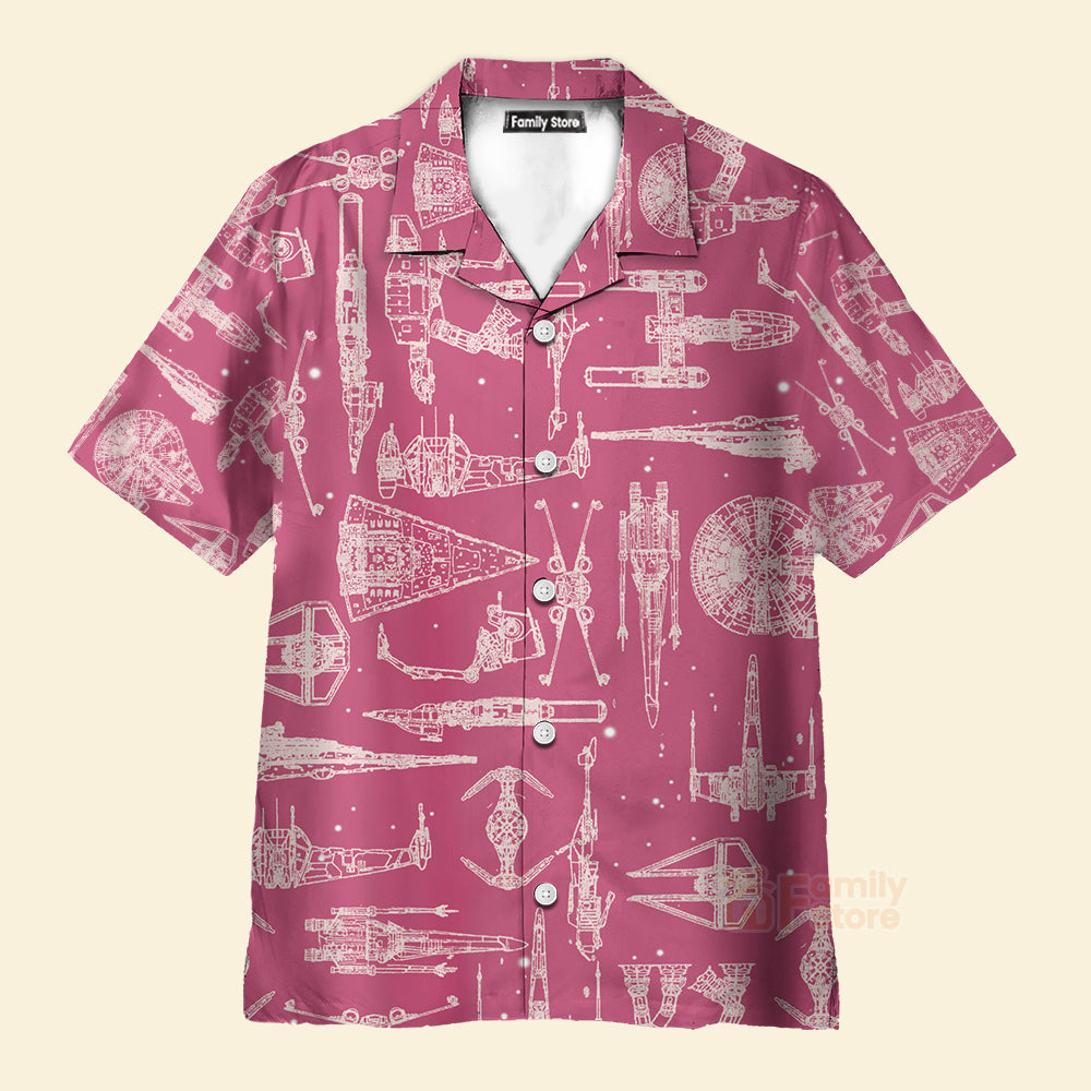 Space Ships Stwa Pink - Hawaiian Shirt For Men, Women, Kids