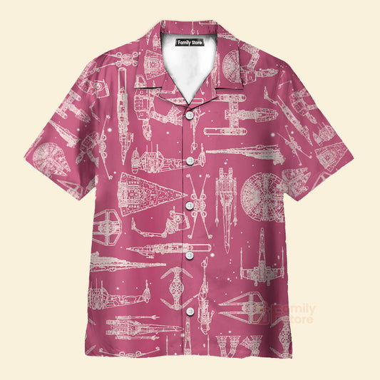 Space Ships Stwa Pink - Hawaiian Shirt For Men, Women, Kids