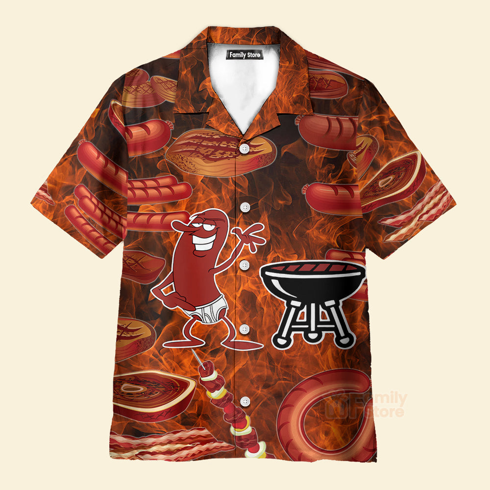 Funny Food Sausage It's Not A Party - Party BBQ Thems Hawaiian Shirt