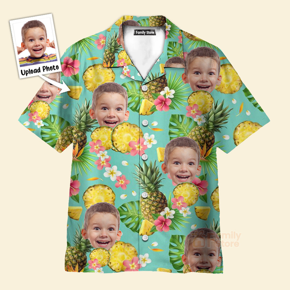 Custom Photo Face Hibiscus Flower Summer 2 - Hawaiian Shirt