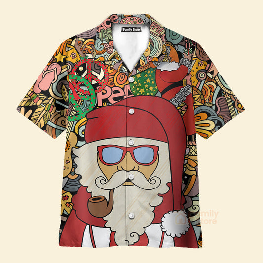 Musical Christmas Hippie Santa - Hawaiian Shirt
