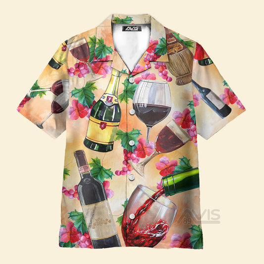 Wine Drinking Wine Colorful Style - Hawaiian Shirt