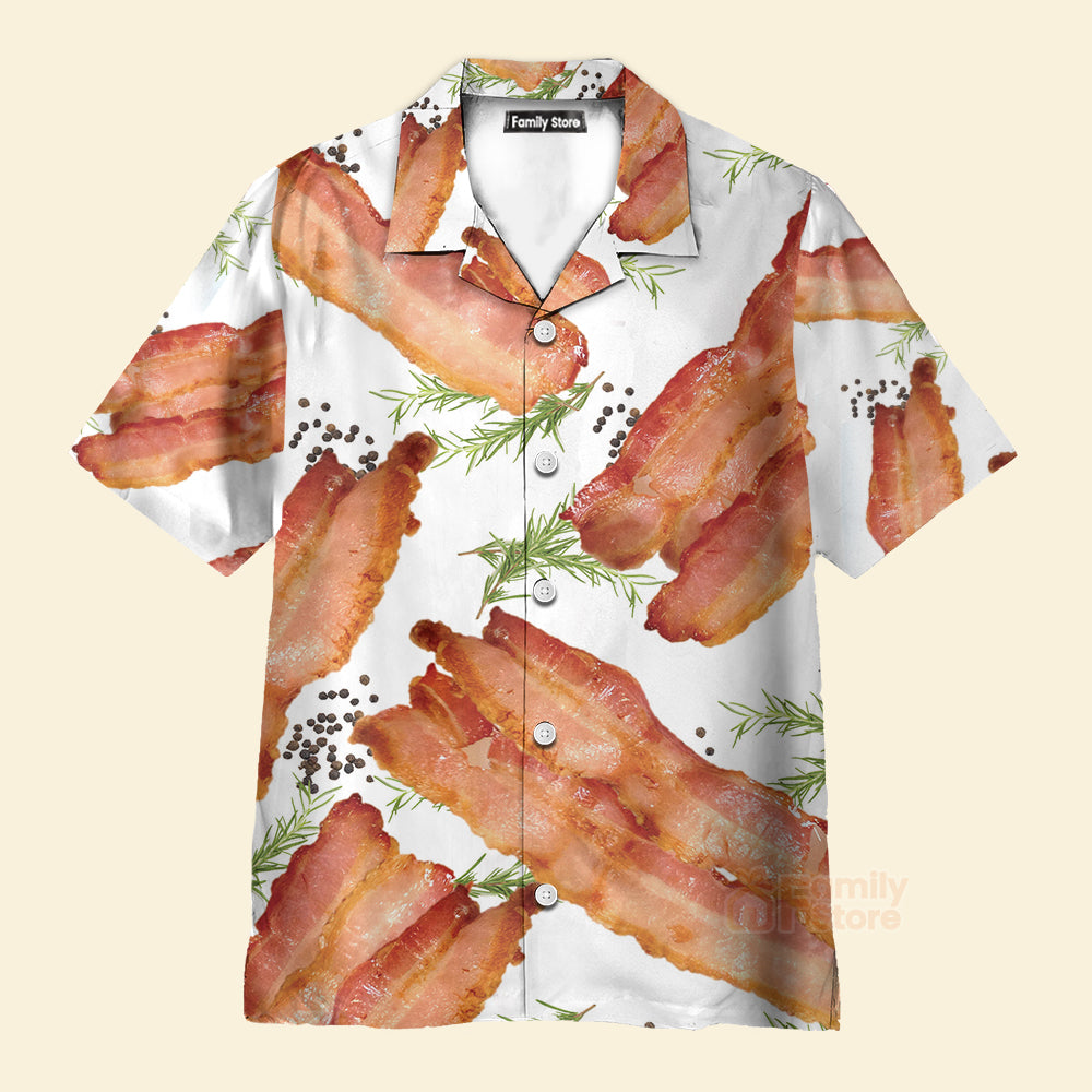 Funny Style Food Bacon - Food Lover’s Breakfast-Themed Button Up Hawaiian Shirt