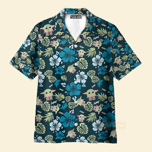 Stwa The Mandalorian Grogu Baby Yoda Leaves Hawaiian Shirt