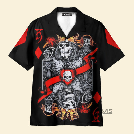 Skull Playing Card King Of Skull - Hawaiian Shirt