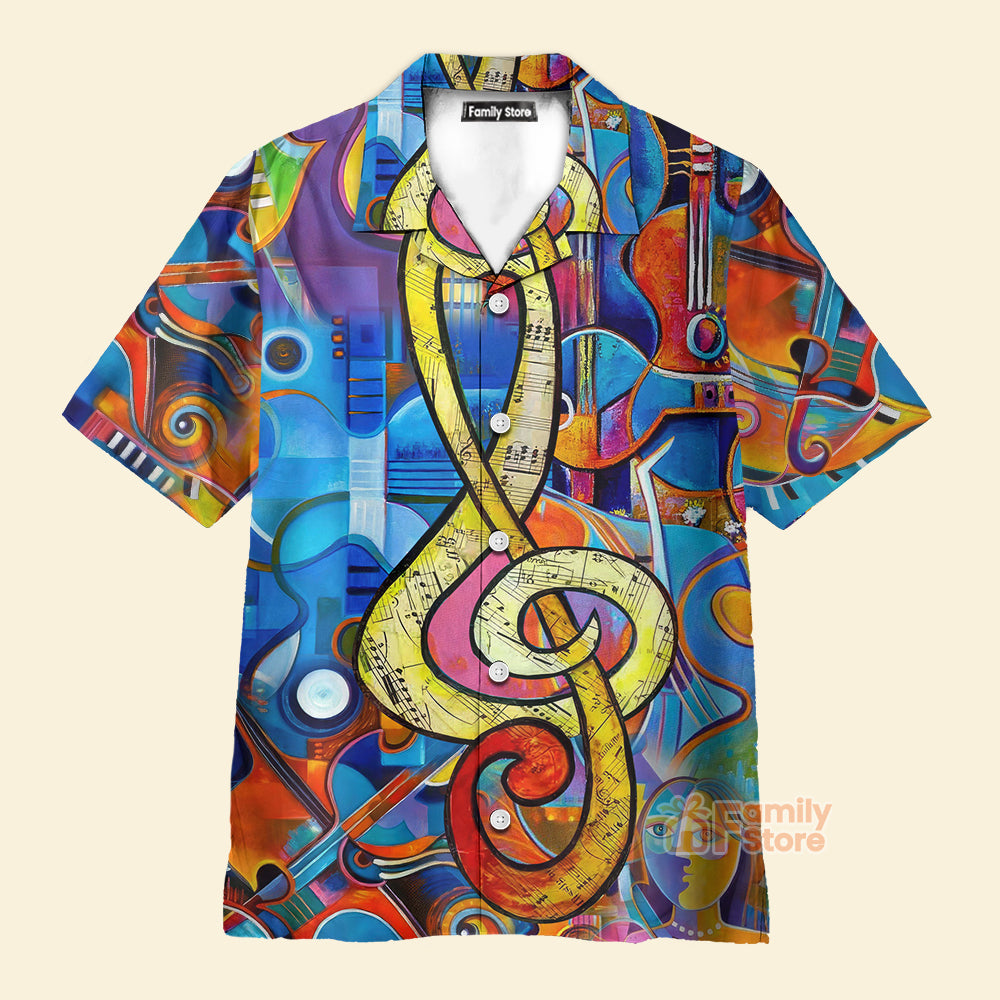 Music Note Guitar - Hawaiian Shirt