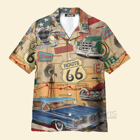 Amazing Vintage Muscle Car On Route 66 Vacation - Hawaiian Shirt