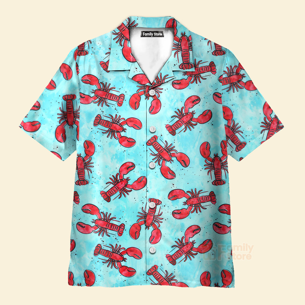 Red Lobster And Blue Ocean - Hawaiian Shirt