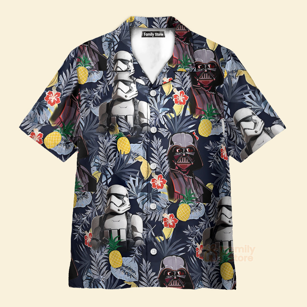 Stwa Darth Vader Storm Trooper Flower Hawaiian Shirt