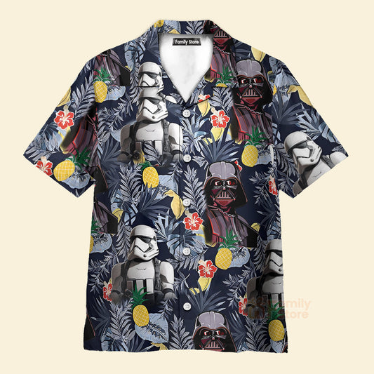 Stwa Darth Vader Storm Trooper Flower Hawaiian Shirt