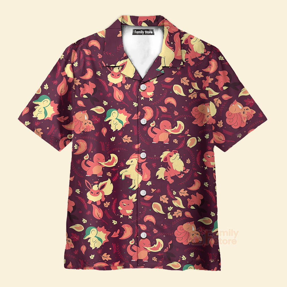 Fire PoMo Pattern Hawaiian Shirt