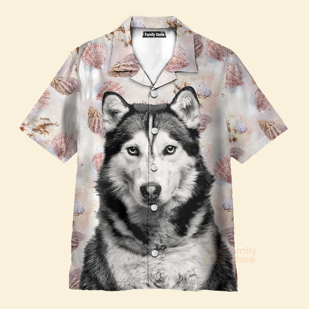 Custom Photo Husky Terrier Mens 3D - Hawaiian Shirt