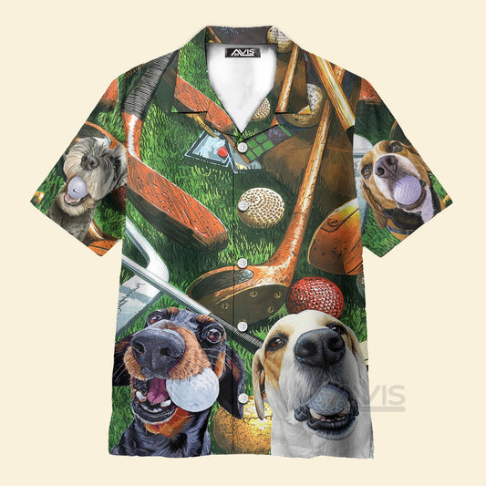 Golf Vintage Style Funny Dog - Gift For Dog Lovers - Hawaiian Shirt