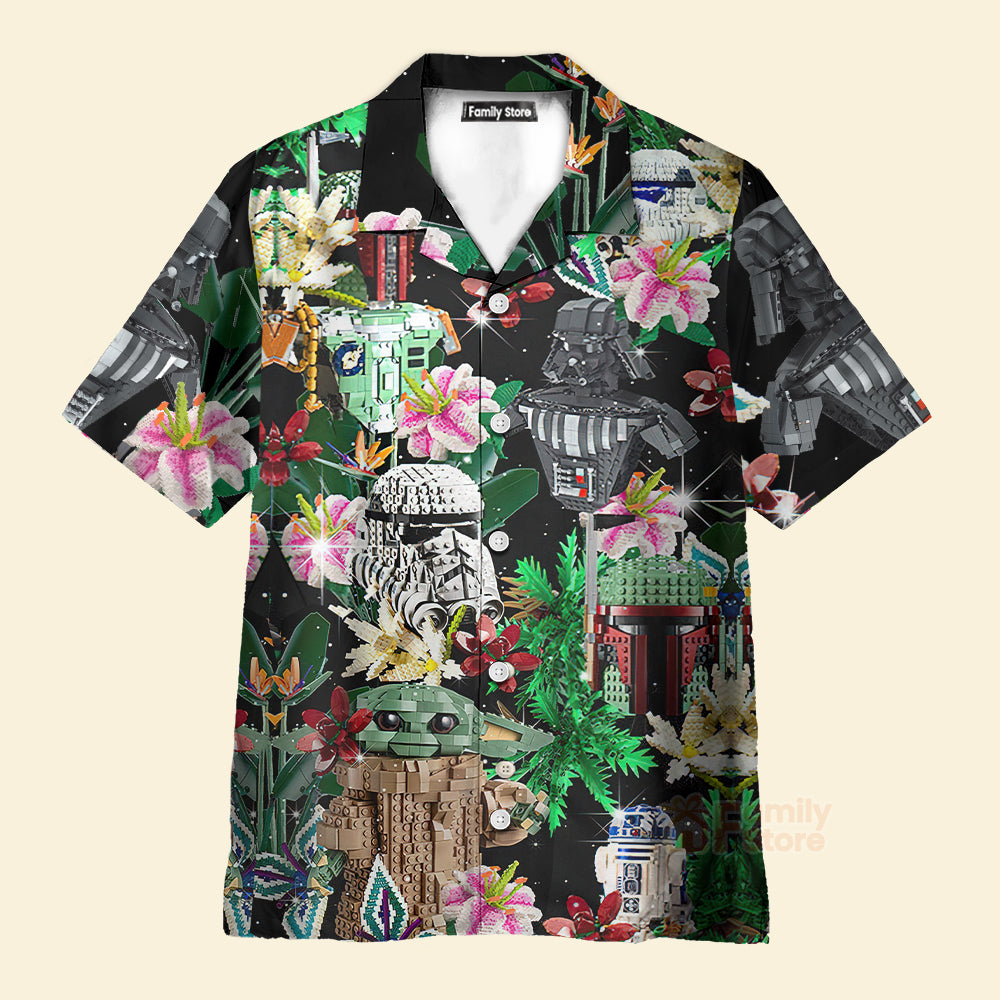 Star wars Lego Baby Yoda, Darth Vader and Stormtroopers Hawaiian Shirt
