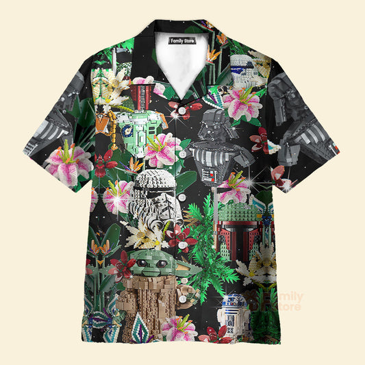Star wars Lego Baby Yoda, Darth Vader and Stormtroopers Hawaiian Shirt