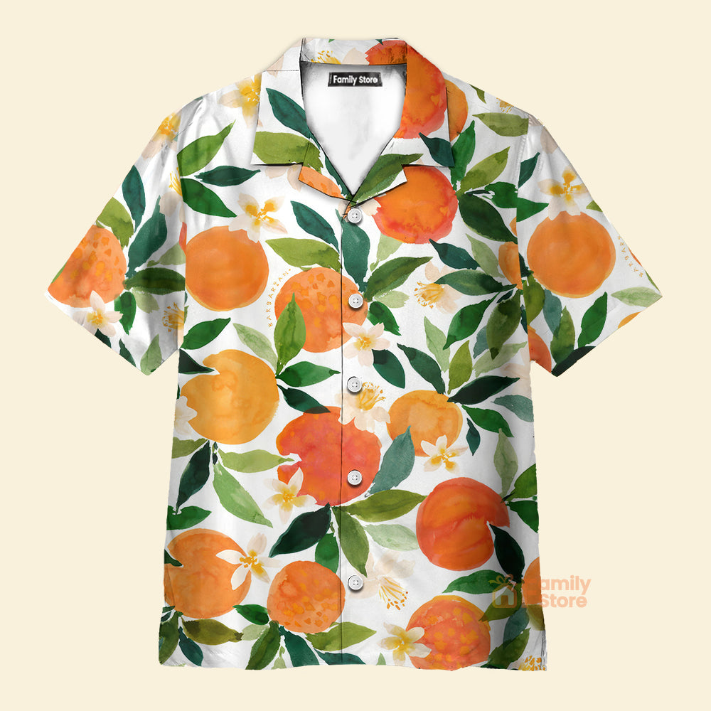 Tropical Fruit Orange Pattern - Hawaiian Shirt