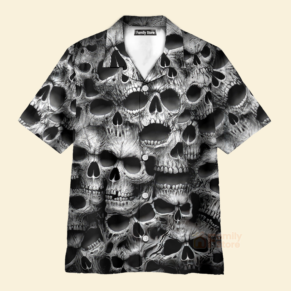 Spiral Twisted Skulls Printing Cuban Collar Carnival Hawaiian Shirt