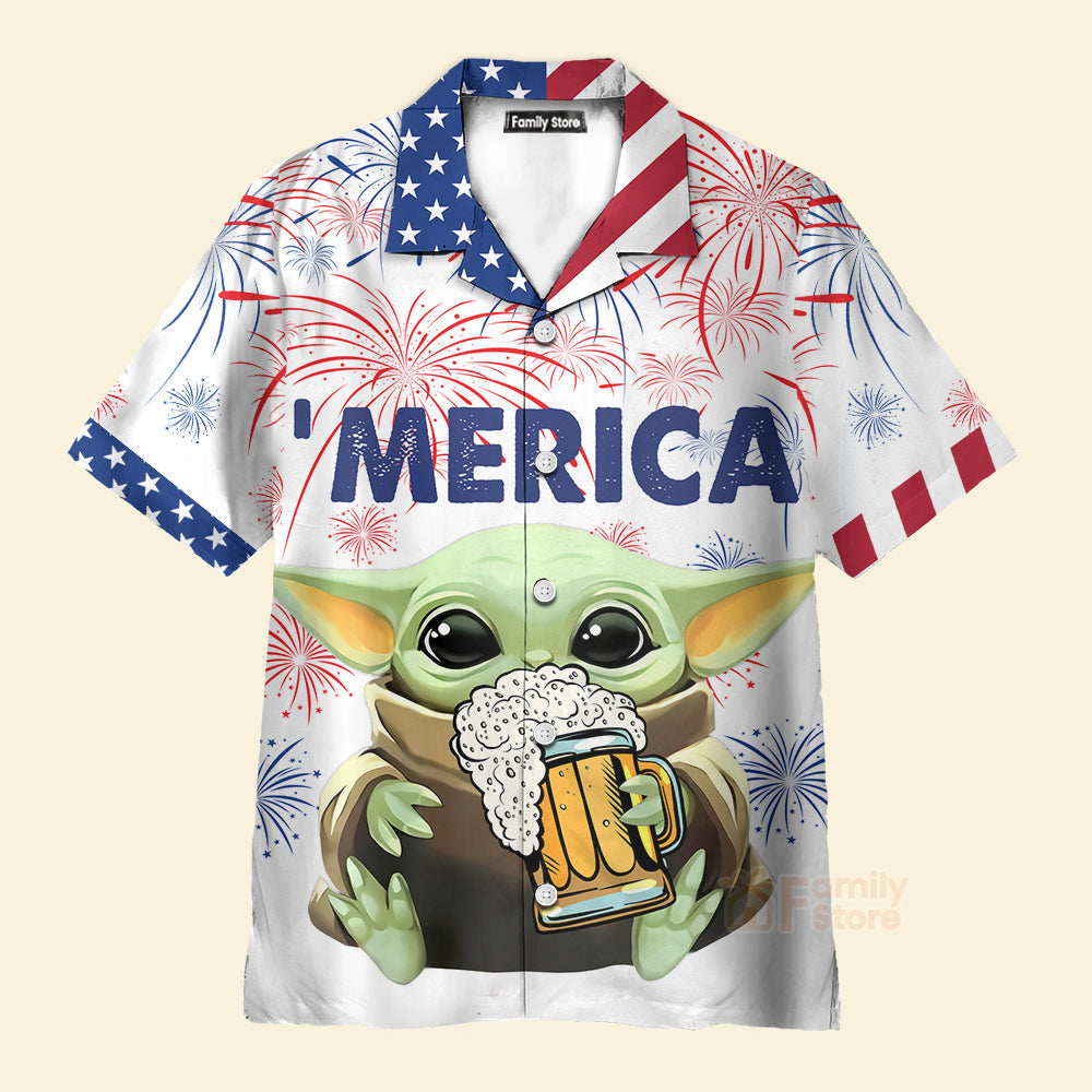 Stwa Baby Yoda With Beer Hawaiian Shirt