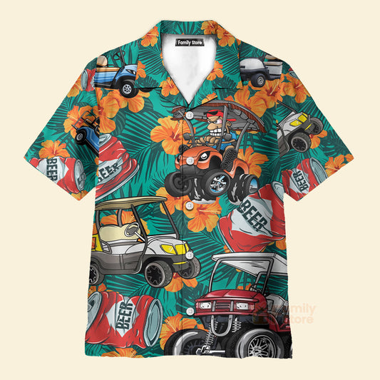 Golf Let's Get Drunk And Drive Golf Cart Funny Hawaiian Shirt