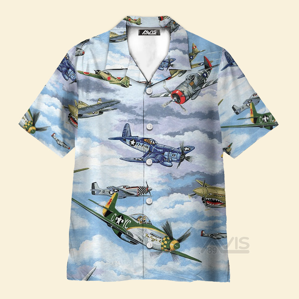 World War 2 Fighter Planes & Aircrafts - Hawaiian Shirt