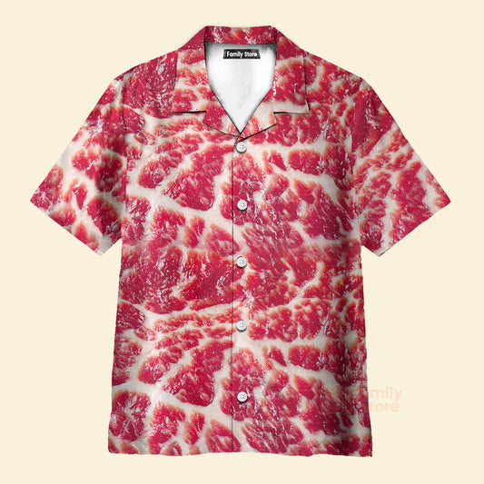 Funny Food Raw Meat Style Funny Hawaiian Shirt