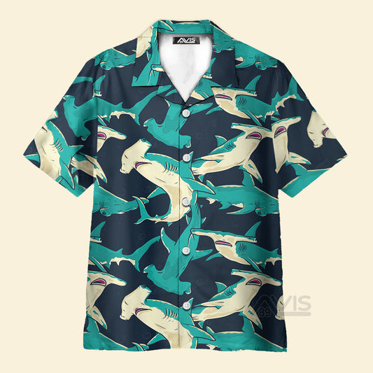 Hammerhead Shark Pattern - For Men And Women - Hawaiian Shirt