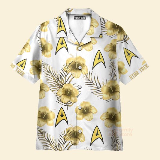 Hibiscus Floral SaTr Starships - Hawaiian Shirt For Men, Women, Kids