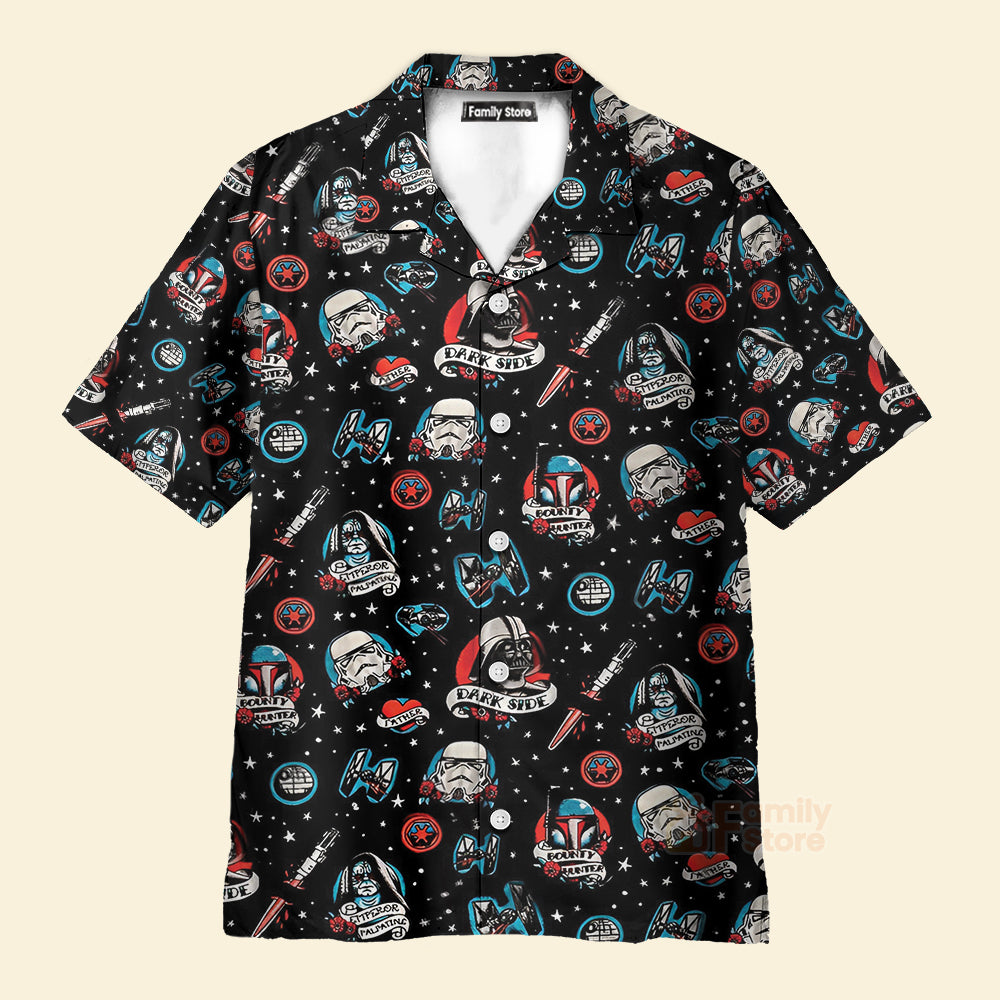 Stwa Darth Vader Storm Trooper Dark Side Black Hawaiian Shirt