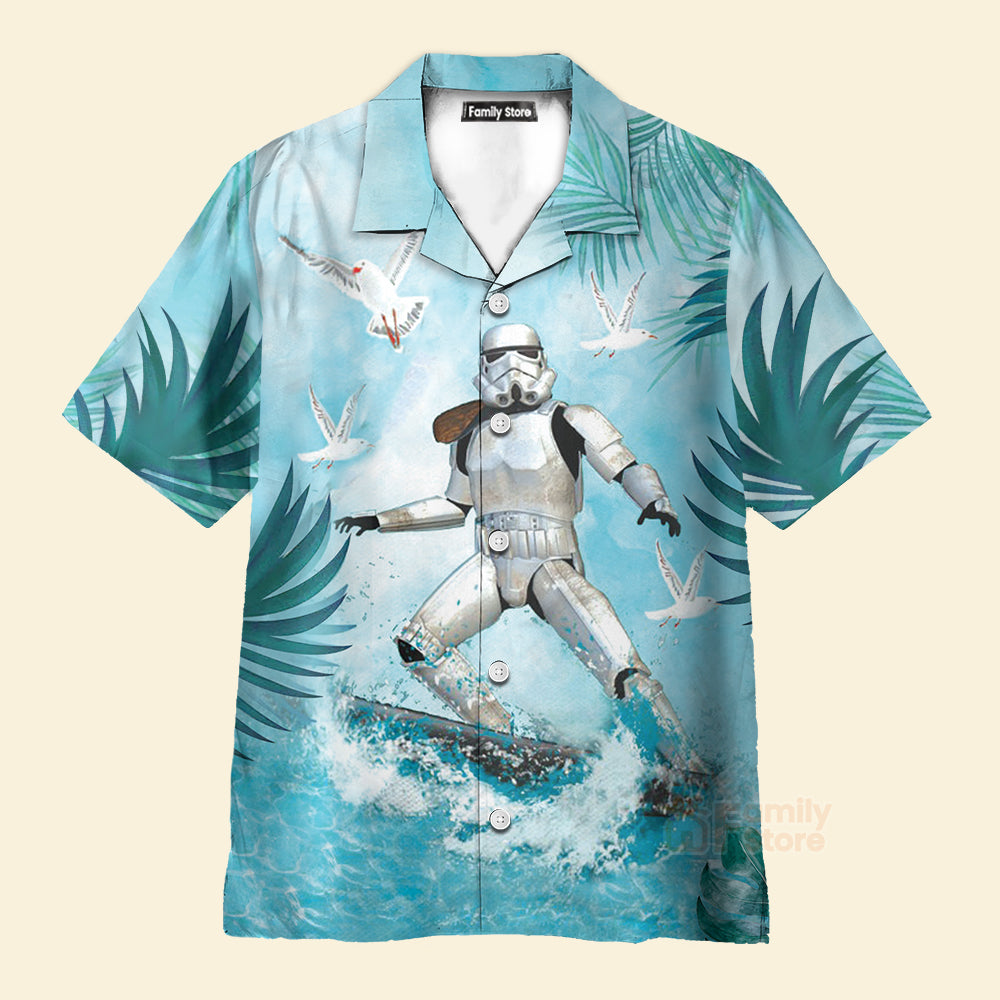 Stwa Stormtrooper Surfing Hawaiian Shirt