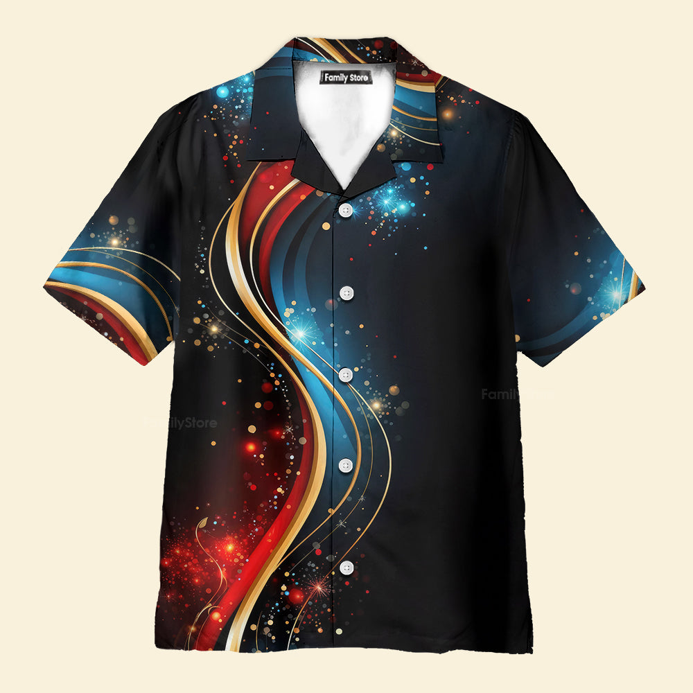 Geometric Gradient Line Short Sleeve - Hawaiian Shirt