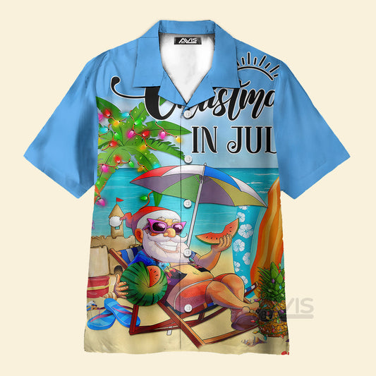 Christmas In July Santa Claus Holiday - Hawaiian Shirt