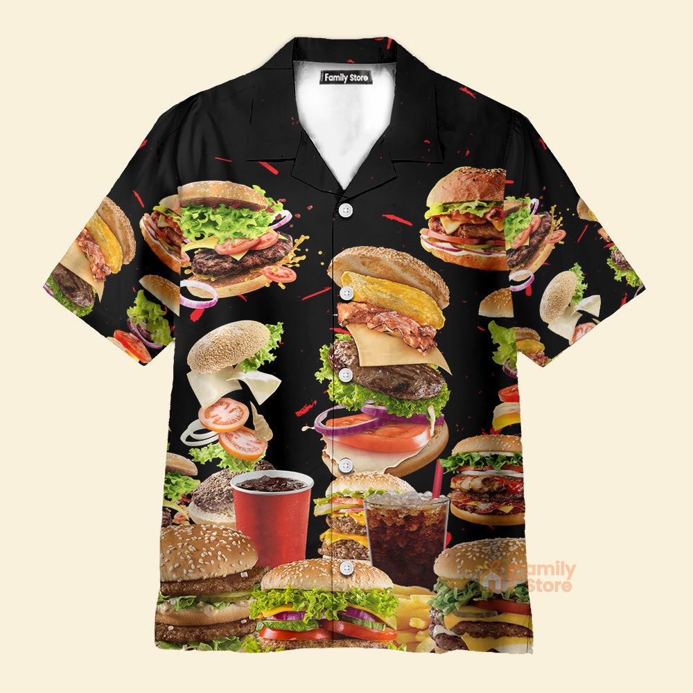 Funny Food Hamburger Fast Food Lover - Hawaiian Shirt