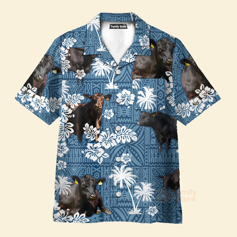 Unique Black Blue Angus Hawaiian Shirts