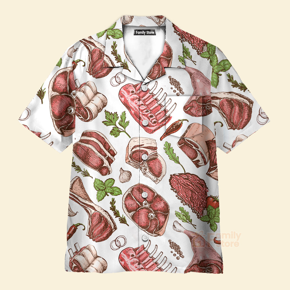 Food Meat Delicious Meal Hawaiian Shirt