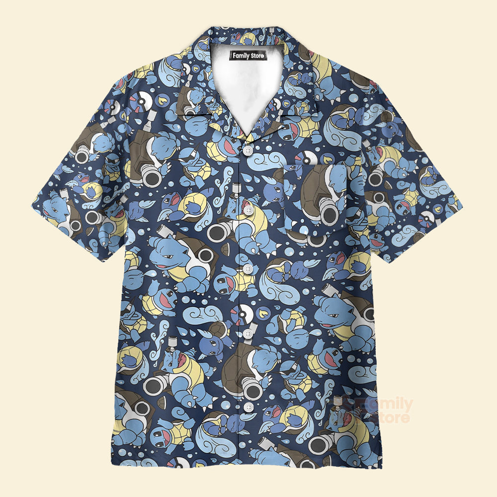Blastoise Wartortle Squirtle PoMo Pattern Hawaiian Shirt