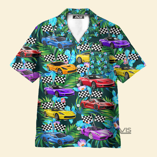 Corvette Car Colorful Tropical - Gift For Corvette Car Lovers - Hawaiian Shirts