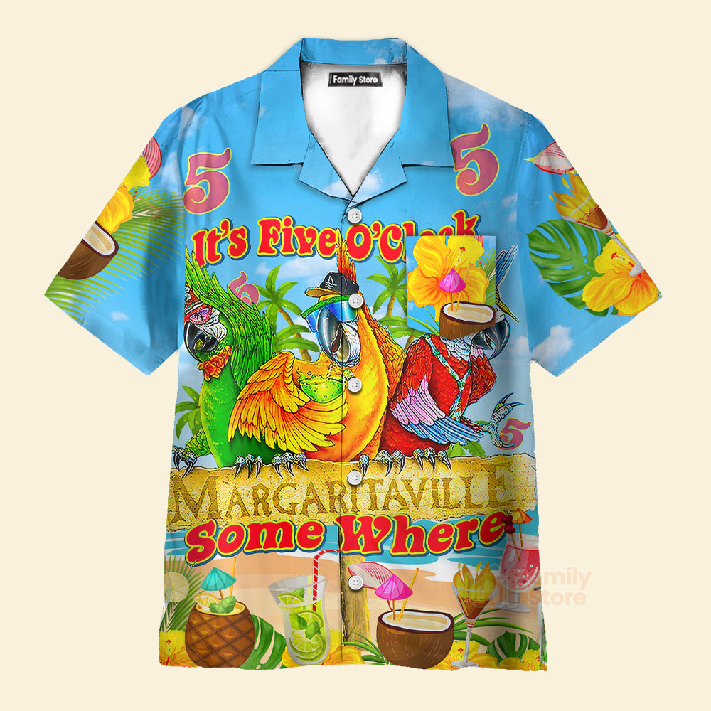 Parrot It's 5 O'clock Somewhere Margaritaville Tropical - Hawaiian Shirts