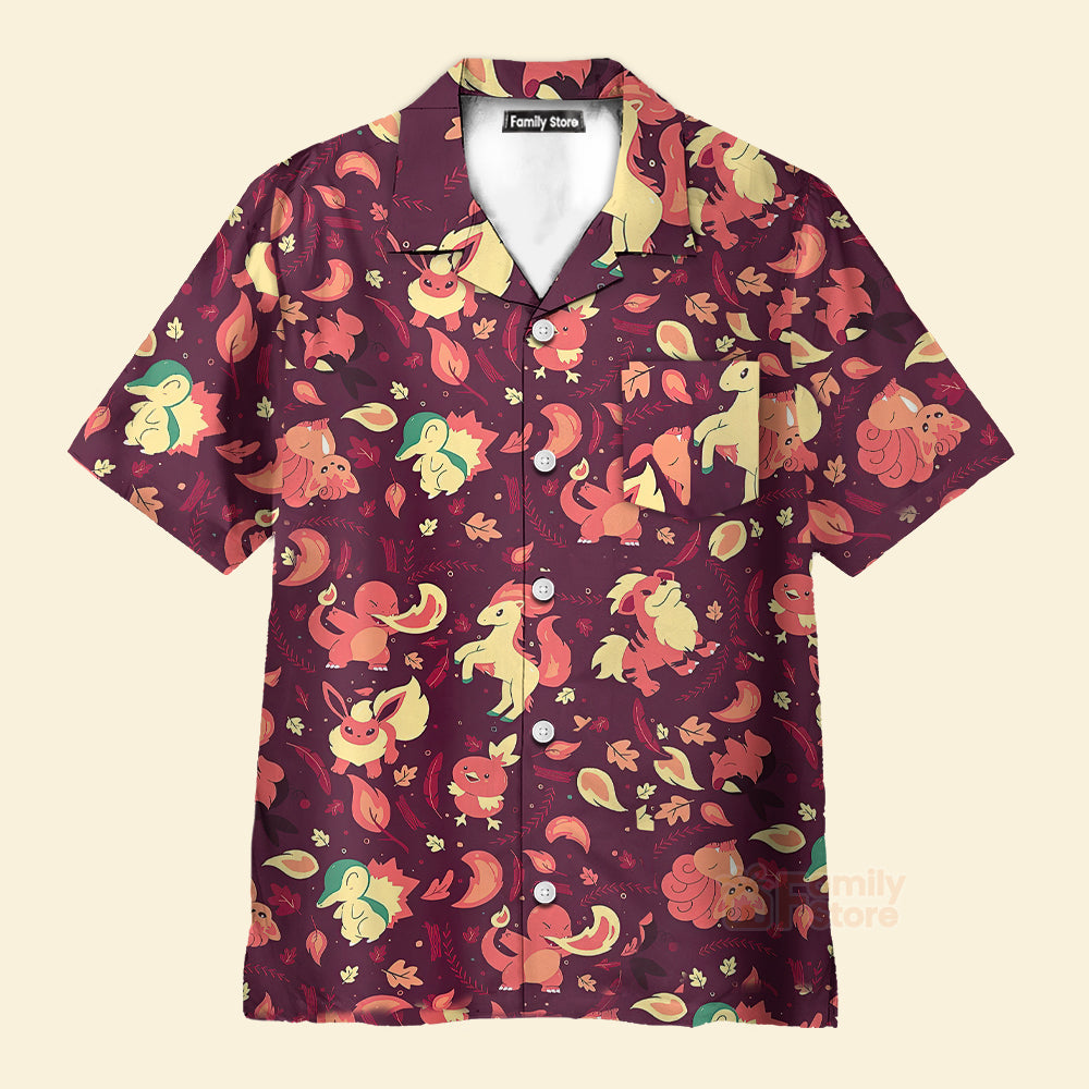 Fire PoMo Pattern Hawaiian Shirt