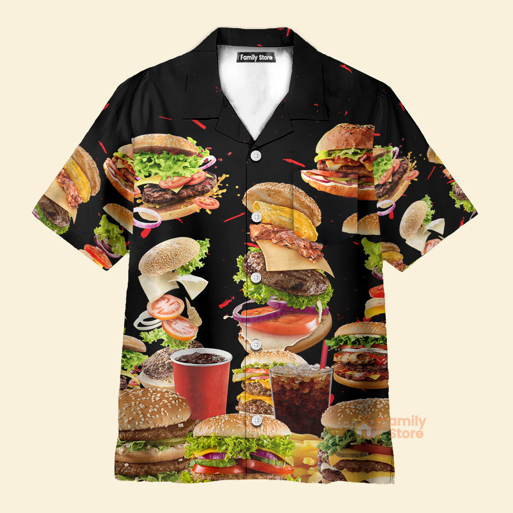 Funny Food Hamburger Fast Food Lover - Hawaiian Shirt