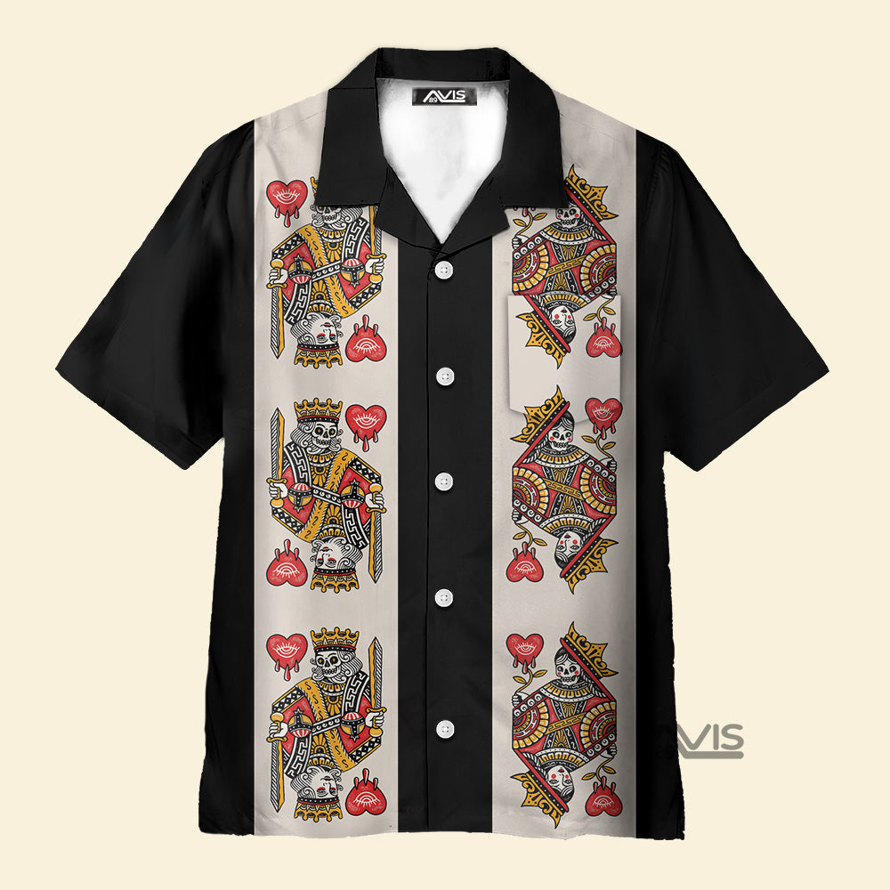 Skull Playing Card Black Version - Hawaiian Shirt