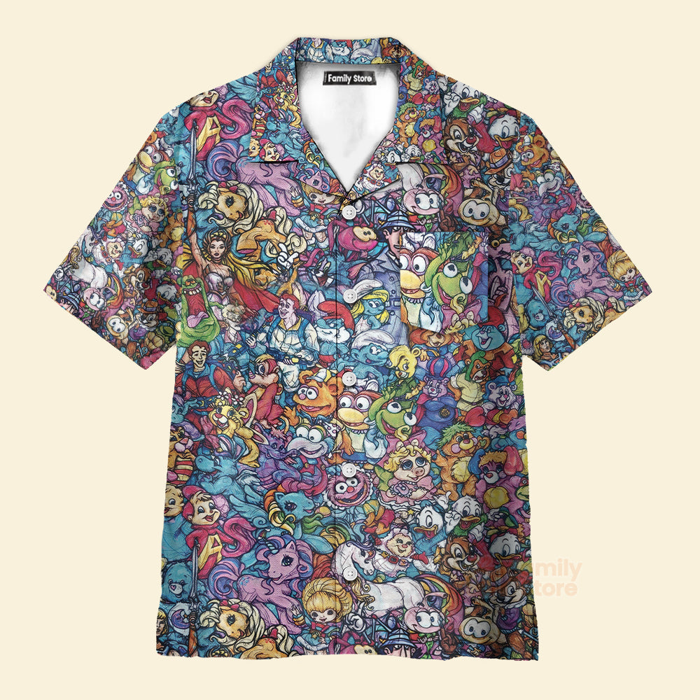 80S Throwback Cartoon Pattern Hawaiian Shirt