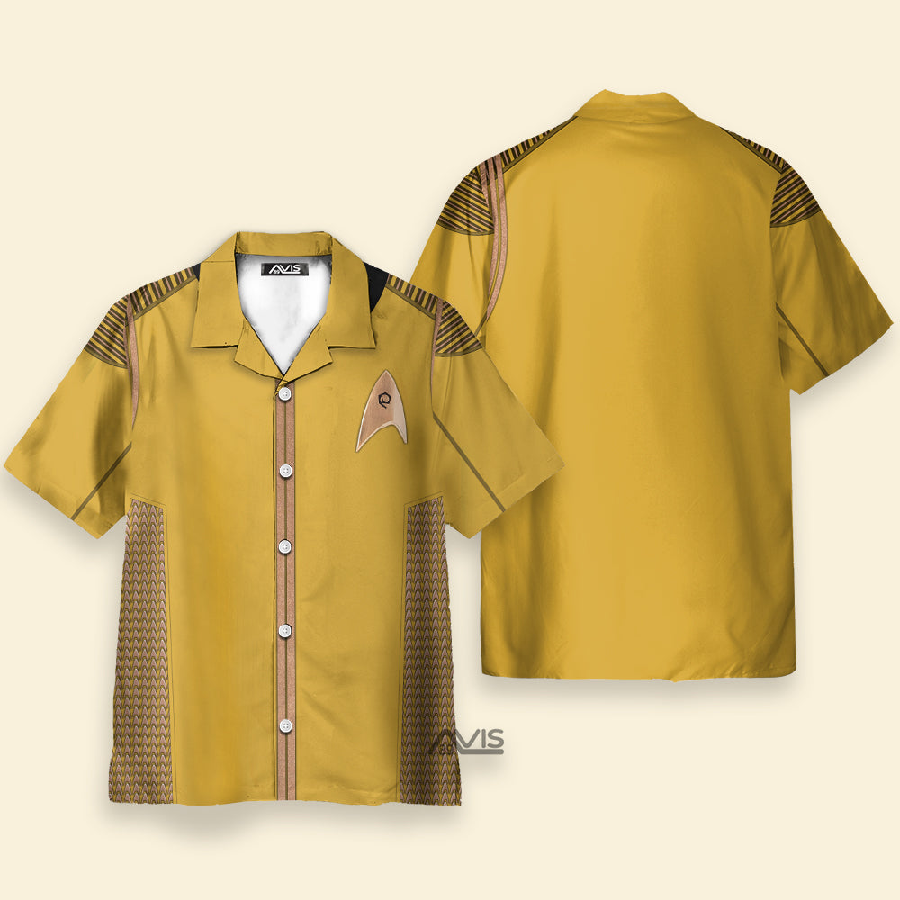 SaTr DIS Enterprise Uniform Command Captain Brown Cool Costume - Hawaiian Shirt