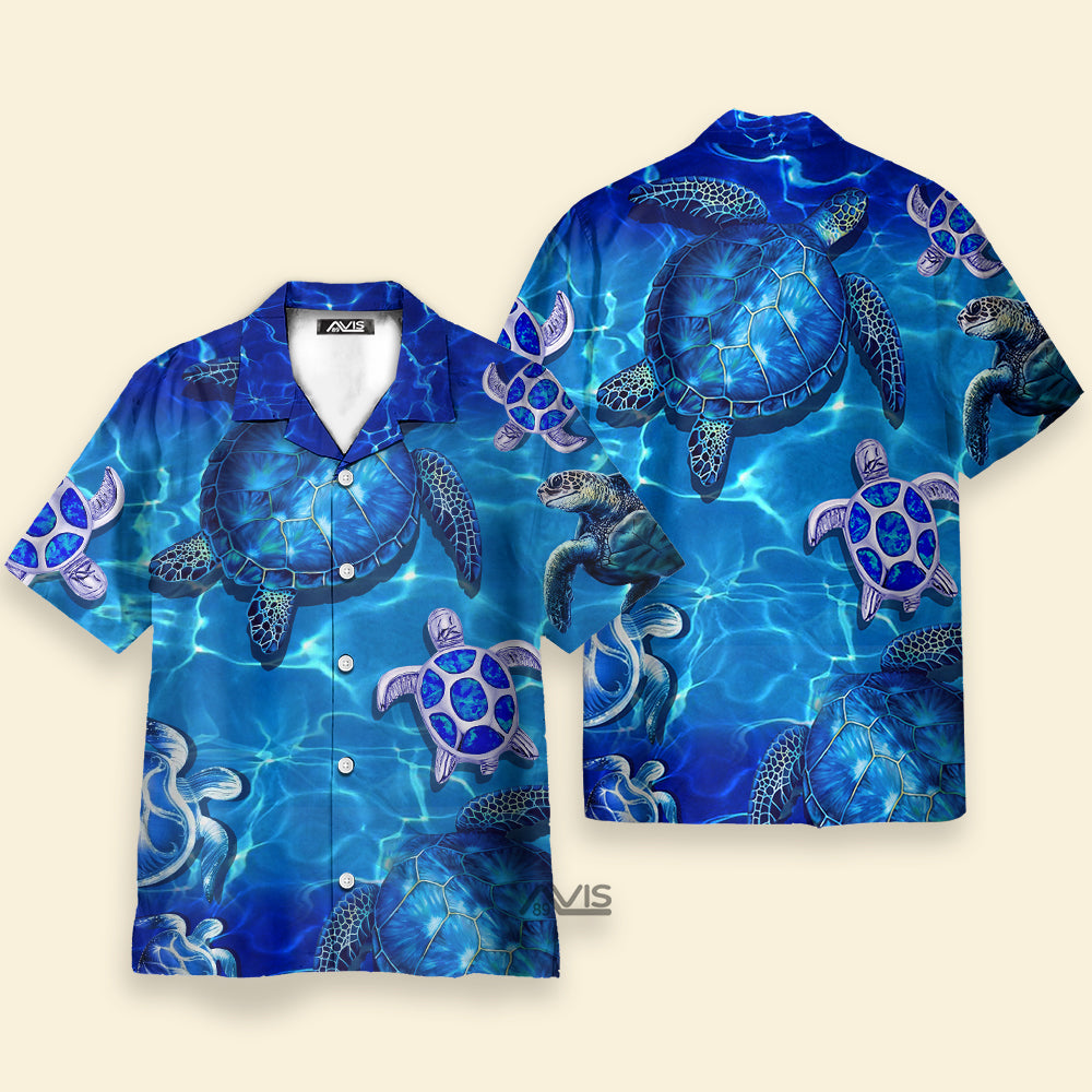 Turtle Go With The Flow In Ocean - Hawaiian Shirt
