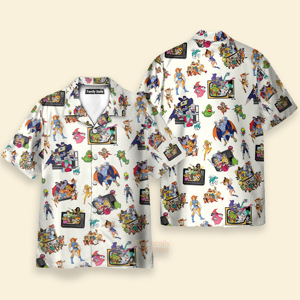 80S Famous Cartoon Characters Pattern Hawaiian Shirt