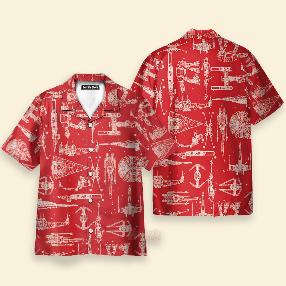 Space Ships Stwa Red - Hawaiian Shirt For Men, Women, Kids