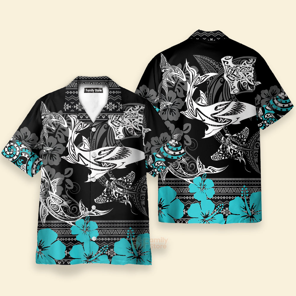 Polynesian Tribal Shark Lover Just For You Hawaiian Shirt