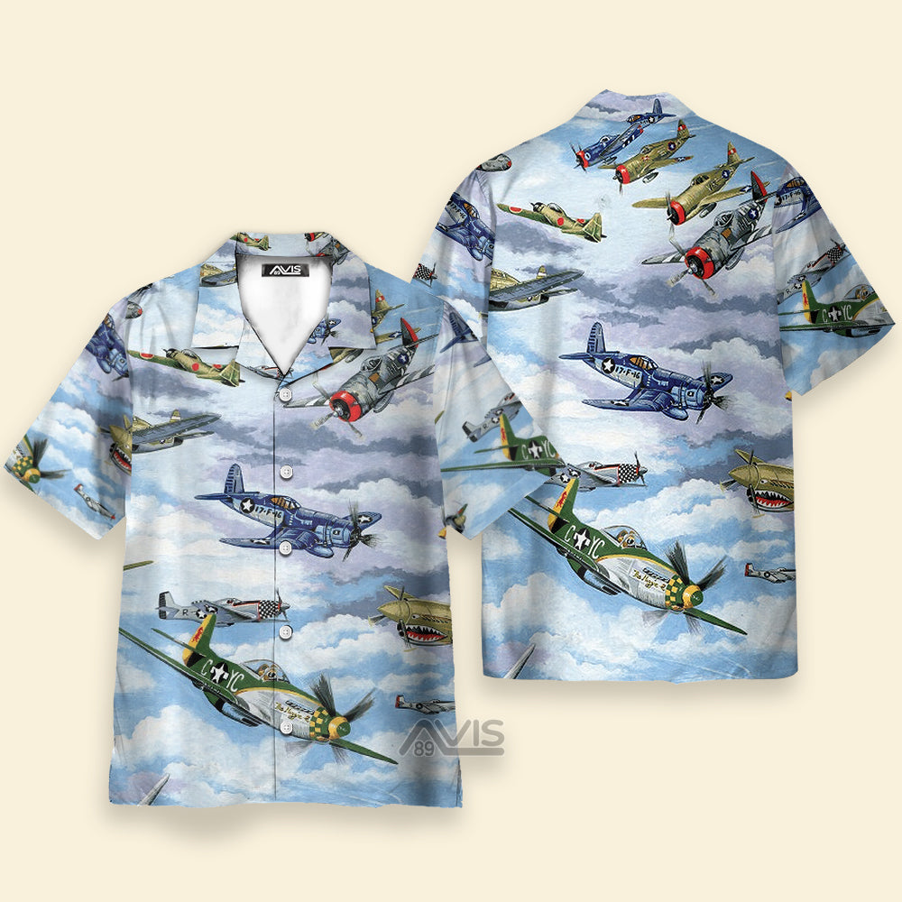 World War 2 Fighter Planes & Aircrafts - Hawaiian Shirt