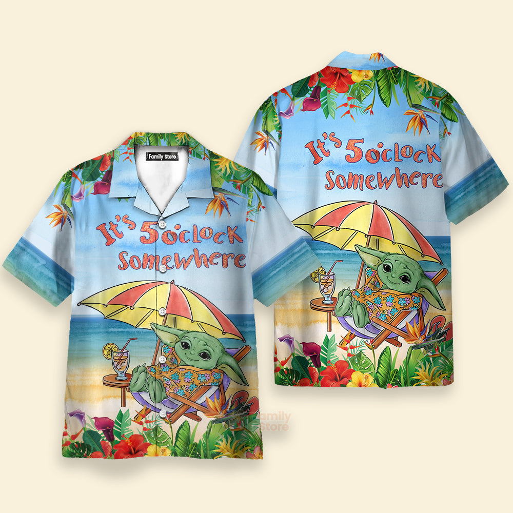 Stwa Baby Yoda It’s 5 O’clock Somewhere Hawaiian Shirt