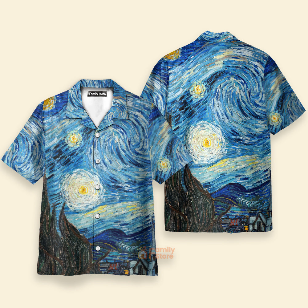 Retro Van Gogh The Starry Night - Hawaiian Shirt